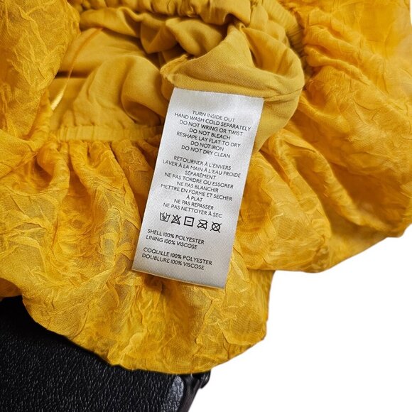 Anthropologie Halter Parachute Bubble-Hem Crinkle Toggle Tank Yellow Size S, NWT - Picture 8 of 9